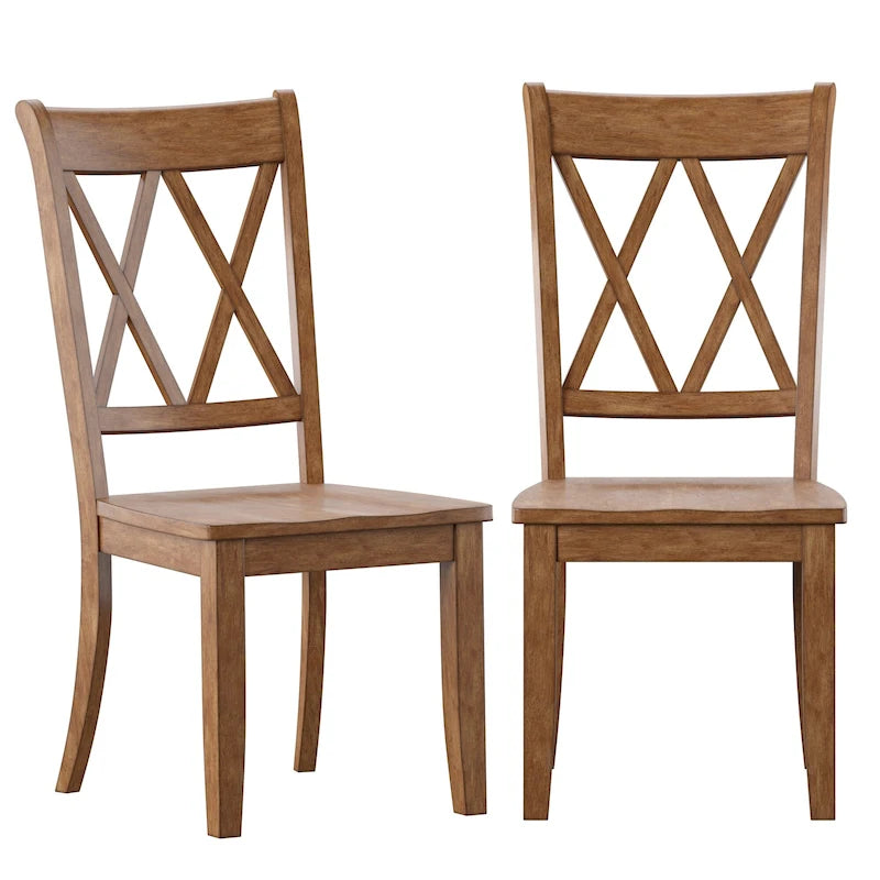 Chaises de salle à manger Ronda en bois avec dossier en X (lot de 2)