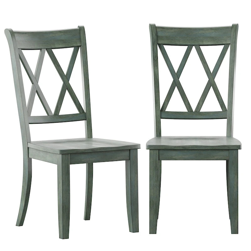 Chaises de salle à manger Ronda en bois avec dossier en X (lot de 2)
