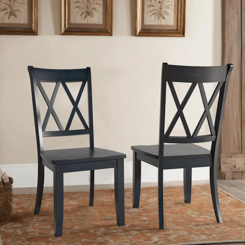 Chaises de salle à manger Ronda en bois avec dossier en X (lot de 2)
