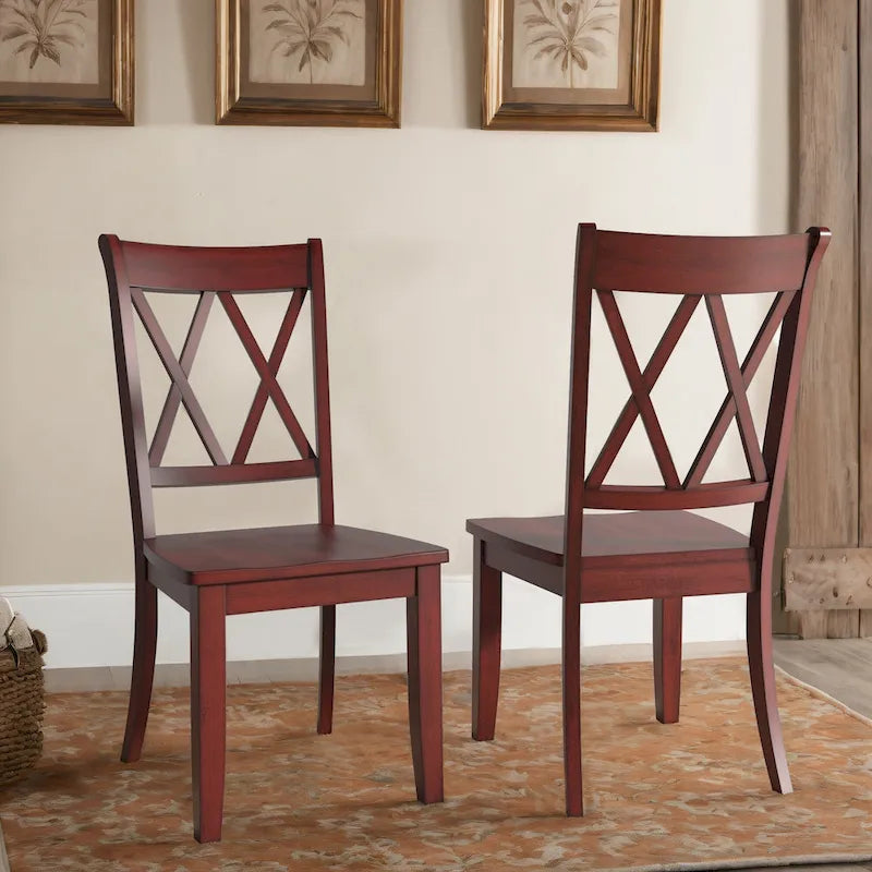 Chaises de salle à manger Ronda en bois avec dossier en X (lot de 2)