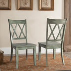 Chaises de salle à manger Ronda en bois avec dossier en X (lot de 2)