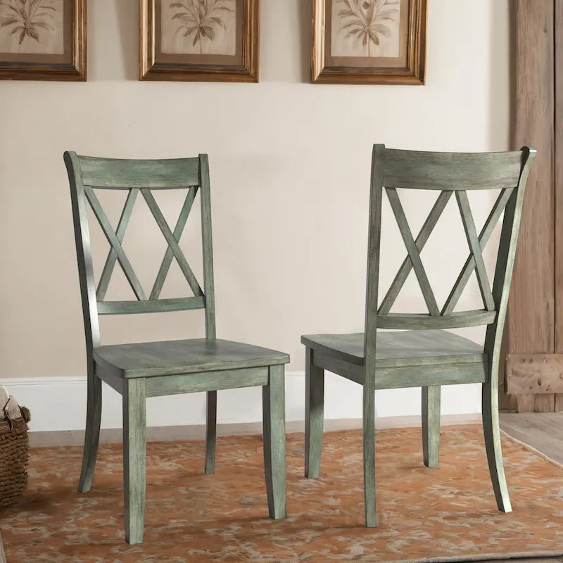 Chaises de salle à manger Ronda en bois avec dossier en X (lot de 2)