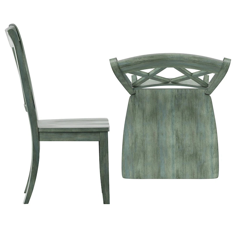 Chaises de salle à manger Ronda en bois avec dossier en X (lot de 2)