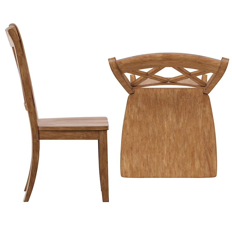 Chaises de salle à manger Ronda en bois avec dossier en X (lot de 2)