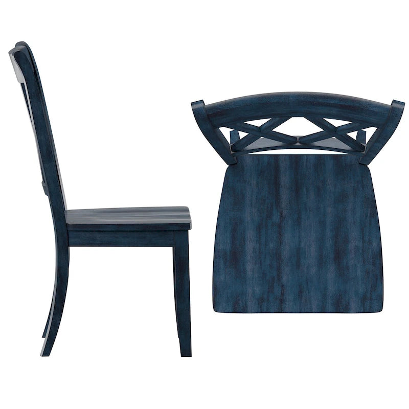 Chaises de salle à manger Ronda en bois avec dossier en X (lot de 2)