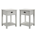 Table de chevet rustique à un tiroir, lot de 2