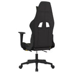 vidaXL Chaise de jeu avec repose-pieds, noir et jaune, tissu