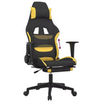 vidaXL Chaise de jeu avec repose-pieds, noir et jaune, tissu