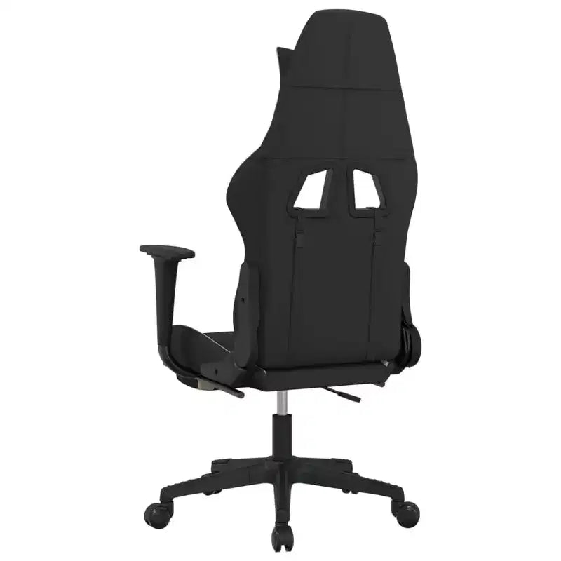 vidaXL Chaise de massage gaming avec repose-pieds, noir et crème, tissu