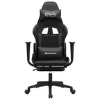 vidaXL Fauteuil de massage Gaming avec repose-pieds, Noir, Similicuir