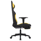 vidaXL Chaise de jeu massante avec repose-pieds, noir et jaune, tissu