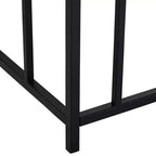 55 Downing Street Addy Table console rectangulaire moderne en fer 132,7 x 35,6 cm dessus en pierre blanche géométrique noir pour salon