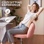 Chaise de coiffeuse Yaheetech rembourrée en bouclette à roulettes