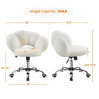 Chaise de coiffeuse Yaheetech rembourrée en bouclette à roulettes