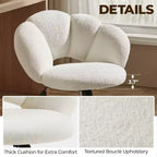 Chaise de coiffeuse Yaheetech rembourrée en bouclette à roulettes
