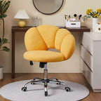 Chaise de coiffeuse Yaheetech rembourrée en bouclette à roulettes