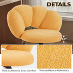 Chaise de coiffeuse Yaheetech rembourrée en bouclette à roulettes