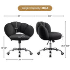 Chaise de coiffeuse Yaheetech rembourrée en bouclette à roulettes