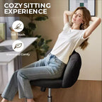 Chaise de coiffeuse Yaheetech rembourrée en bouclette à roulettes