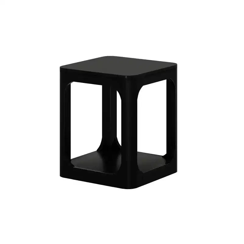 Table d'appoint carrée en bois massif Plank+Beam 20 avec étagère, table de chevet avec rangement pour salon