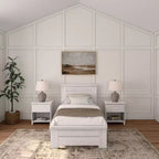 Cadre de lit simple Plank+Beam Farmhouse avec tête de lit, lit plateforme en bois massif