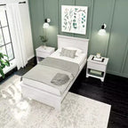 Cadre de lit simple Plank+Beam Farmhouse avec tête de lit, lit plateforme en bois massif