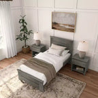 Cadre de lit simple Plank+Beam Farmhouse avec tête de lit, lit plateforme en bois massif