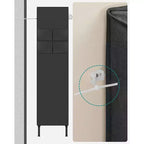 SONGMICS Armoire de penderie, 165 cm, Robuste, Portable, Organisateur de penderie autonome, Portant à vêtements avec housse, 2 tringles de suspension, Noir