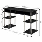 Bureau d'étudiant avec étagères Designs2Go No Tools de Convenience Concepts