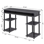 Bureau d'étudiant avec étagères Designs2Go No Tools de Convenience Concepts