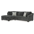 Signature Design by Ashley Biddeford Ebony Canapé Sectionnel 2 Pièces Convertible avec Méridienne - 120L x 75P x 40H