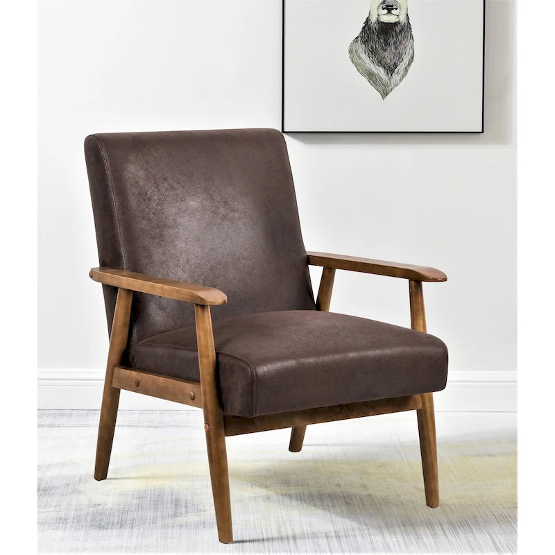 Chaise Beachwood classique avec assise rembourrée en microfibre aspect bois/cuir