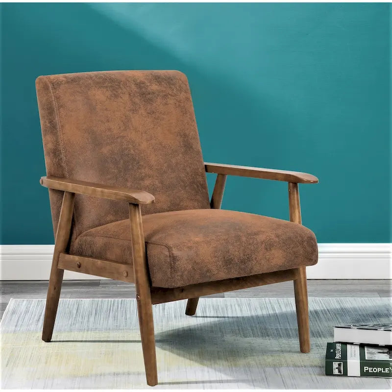 Chaise Beachwood classique avec assise rembourrée en microfibre aspect bois/cuir