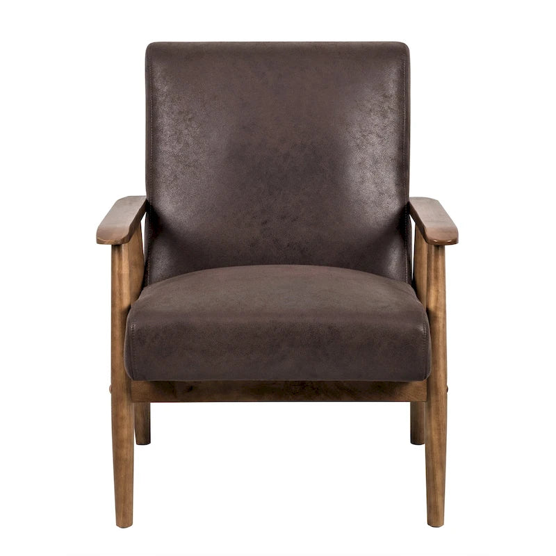 Chaise Beachwood classique avec assise rembourrée en microfibre aspect bois/cuir