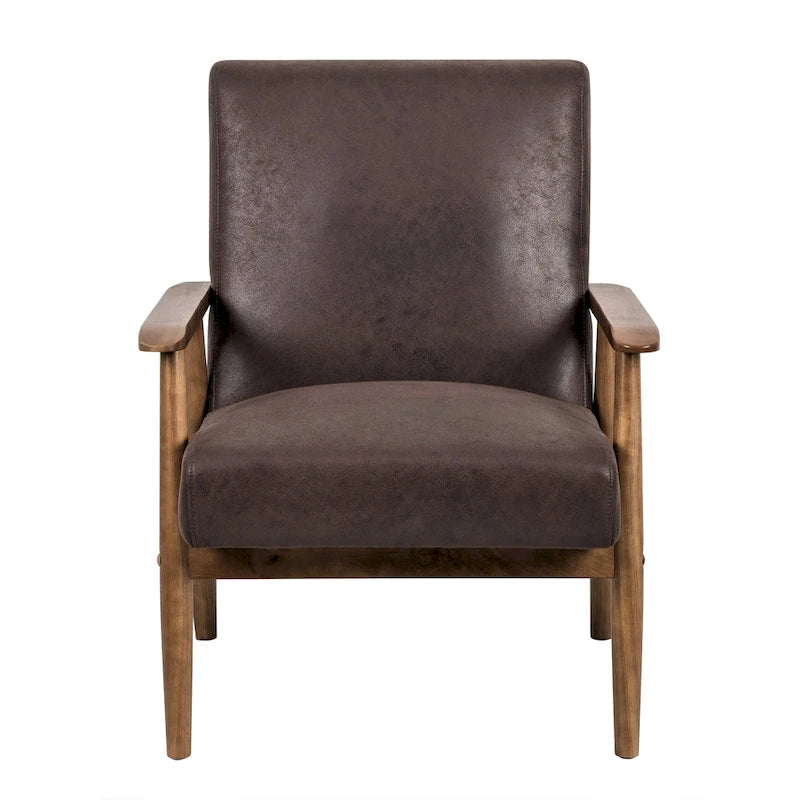 Chaise Beachwood classique avec assise rembourrée en microfibre aspect bois/cuir
