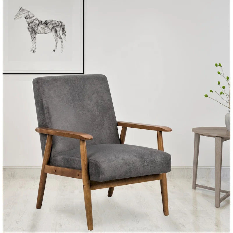Chaise Beachwood classique avec assise rembourrée en microfibre aspect bois/cuir
