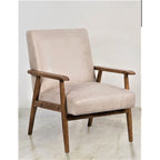 Chaise Beachwood classique avec assise rembourrée en microfibre aspect bois/cuir