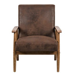 Chaise Beachwood classique avec assise rembourrée en microfibre aspect bois/cuir