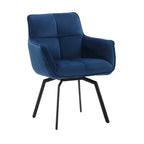 Fauteuil pivotant d'appoint en velours Porthos Home Demi avec pieds en métal