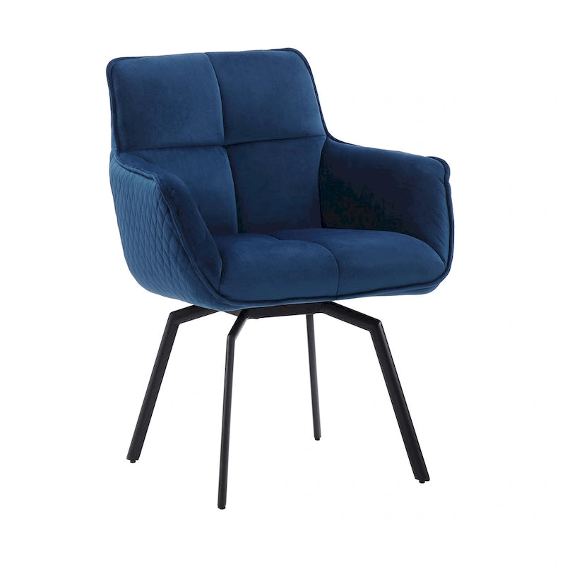 Fauteuil pivotant d'appoint en velours Porthos Home Demi avec pieds en métal