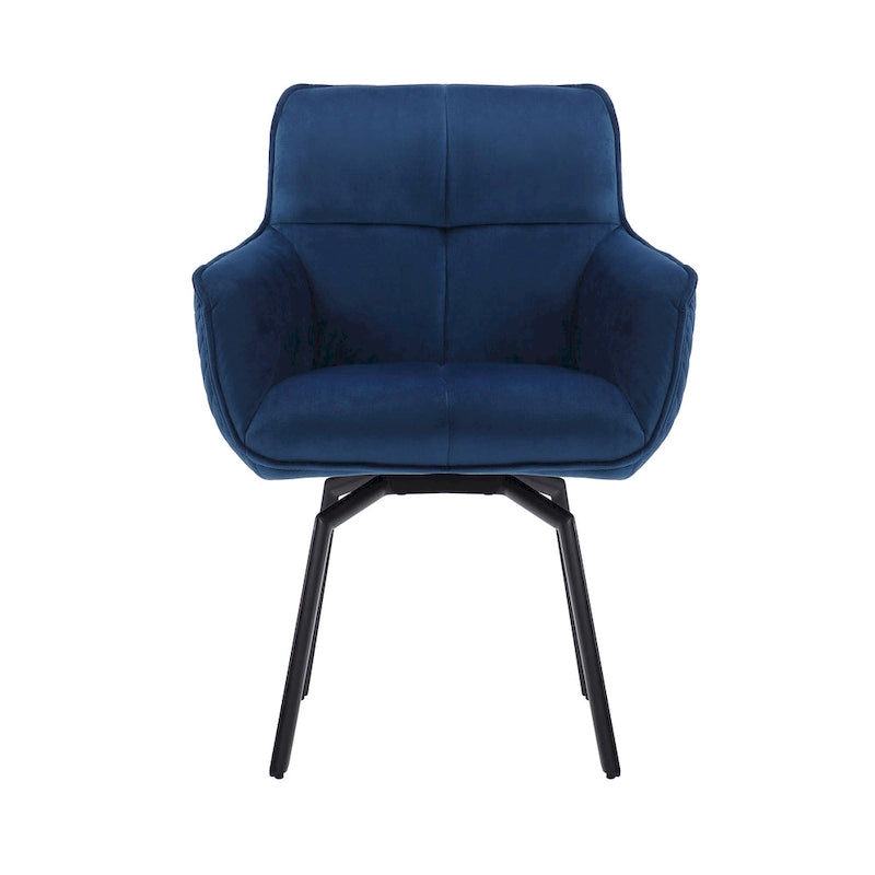 Fauteuil pivotant d'appoint en velours Porthos Home Demi avec pieds en métal