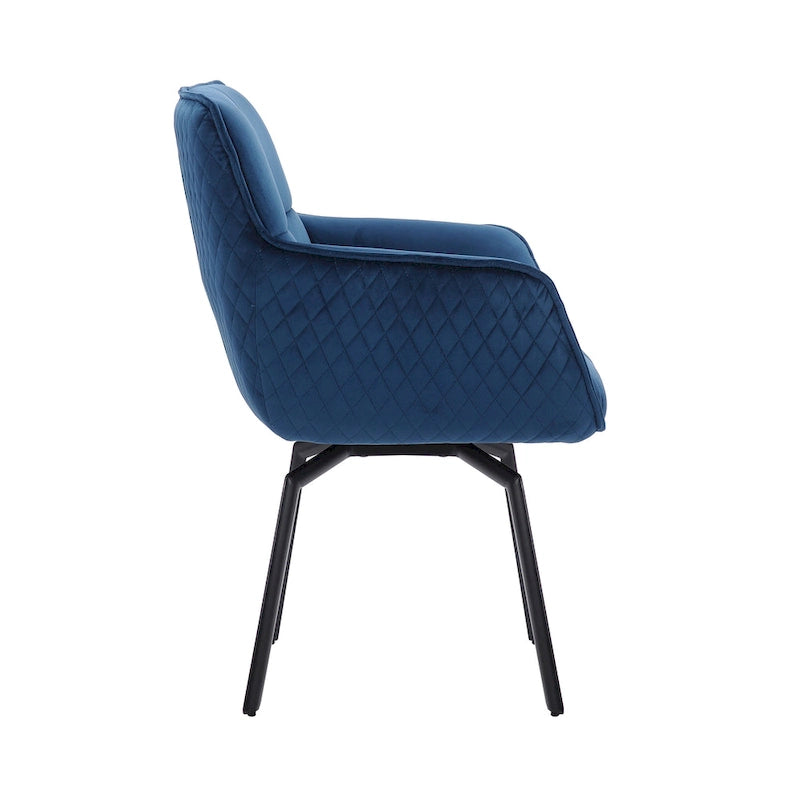 Fauteuil pivotant d'appoint en velours Porthos Home Demi avec pieds en métal
