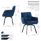 Fauteuil pivotant d'appoint en velours Porthos Home Demi avec pieds en métal