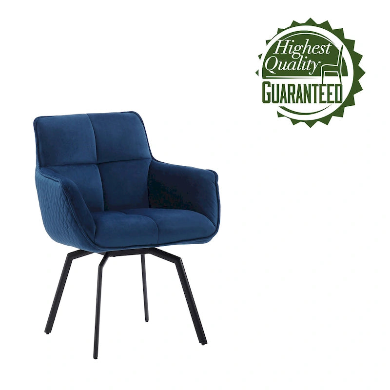 Fauteuil pivotant d'appoint en velours Porthos Home Demi avec pieds en métal
