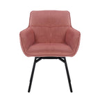 Fauteuil pivotant d'appoint en velours Porthos Home Demi avec pieds en métal