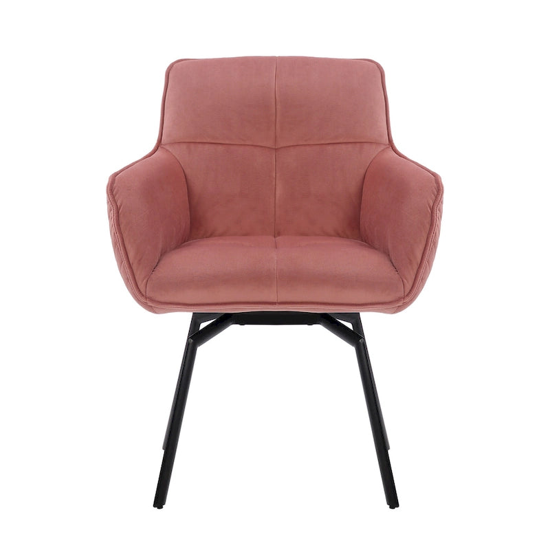 Fauteuil pivotant d'appoint en velours Porthos Home Demi avec pieds en métal