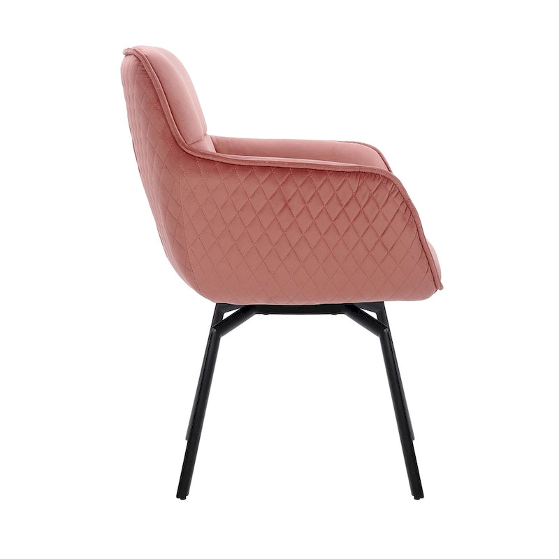 Fauteuil pivotant d'appoint en velours Porthos Home Demi avec pieds en métal