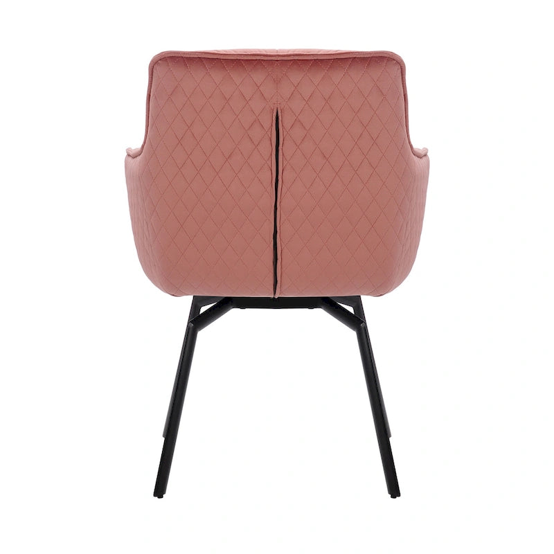 Fauteuil pivotant d'appoint en velours Porthos Home Demi avec pieds en métal