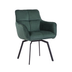 Fauteuil pivotant d'appoint en velours Porthos Home Demi avec pieds en métal