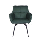 Fauteuil pivotant d'appoint en velours Porthos Home Demi avec pieds en métal